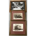 Three mounted & framed photo prints of London street scenes between 1890 & 1910.