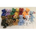 A collection of 12 TY Beanie Baby Bears to commemorate the 10 year anniversary.