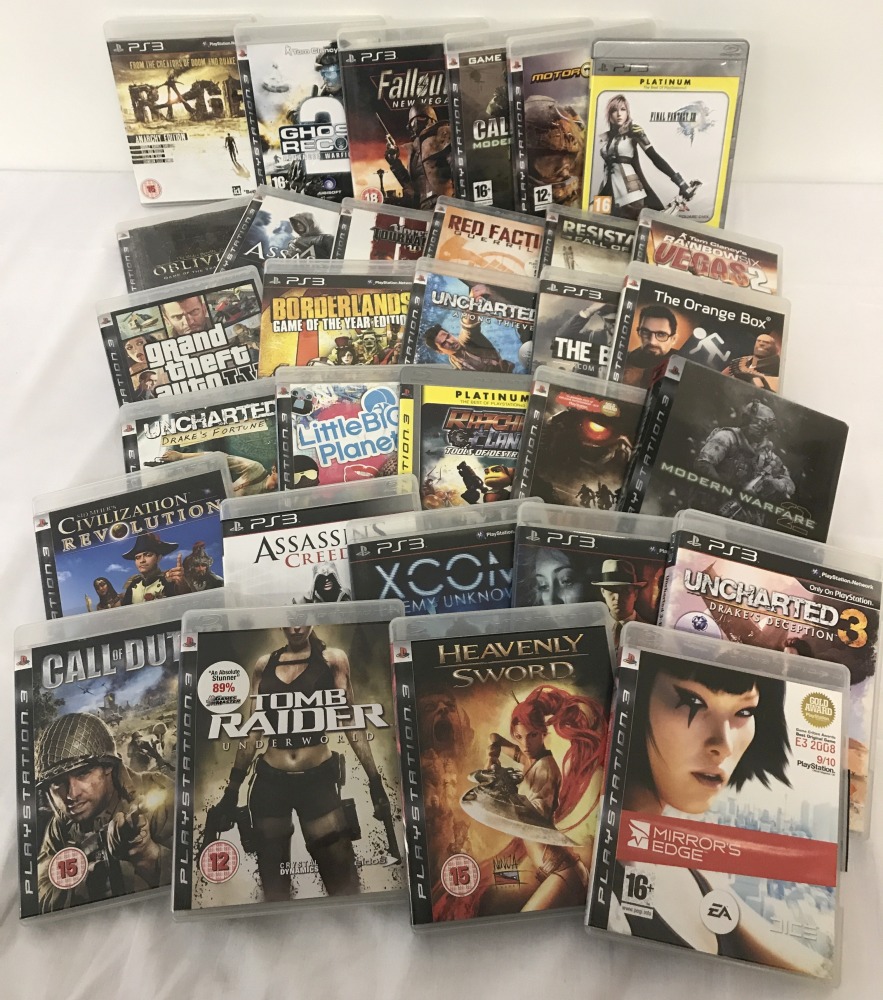 A collection of 31 PlayStation 3 games.