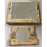 2 handmade rustic mirrors.