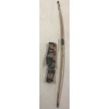 A signed S G Ralphs Albion Navajo 38#, 26" wooden longbow including string.