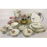 A collection of mixed tea ware by Shelley.