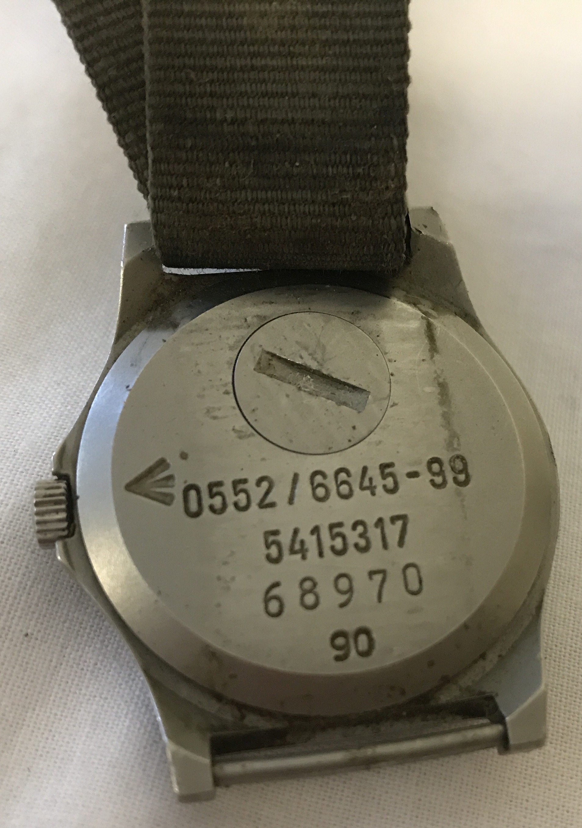 CWC military issue quartz wristwatch, 1990, on original canvas strap. - Image 2 of 2