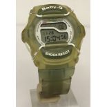 A Baby G shock & water resistant watch.