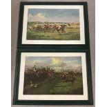 A pair of 1968 colour horse racing prints in matching frames.