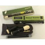 3 vintage boxed/cased recorders; 2 descant and a treble.