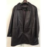 A men's purple leather jacket by Leather Elements. Front zip fastening with 2 inseam pockets.