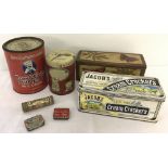 A small quantity of vintage collectors tins.
