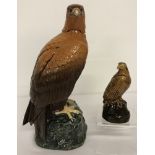 2 ceramic Golden Eagle shaped decanters modelled by John G Tongue.