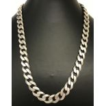 A heavy curb chain necklace with lobster clasp.