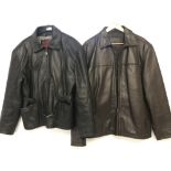 2 ladies leather jackets.