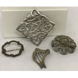 A large silver Celtic knot brooch hallmarked London 1995.