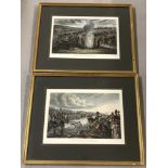 A pair of framed & glazed Victorian hand coloured military prints.