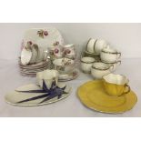 A collection of vintage Shelley tea ware.