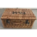 A Fortnum & Mason wicker hamper.