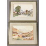 Two matching framed watercolours of Loch Tay signed W M Russell.