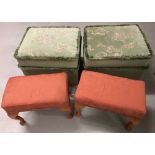 2 pairs of matching upholstered footstools.