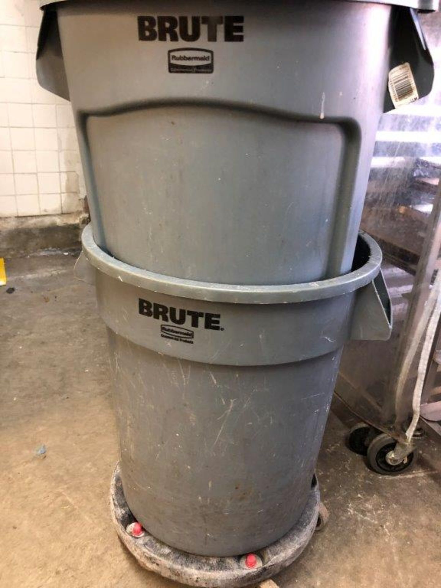 (2) Receptacles BRUTE sur dolly