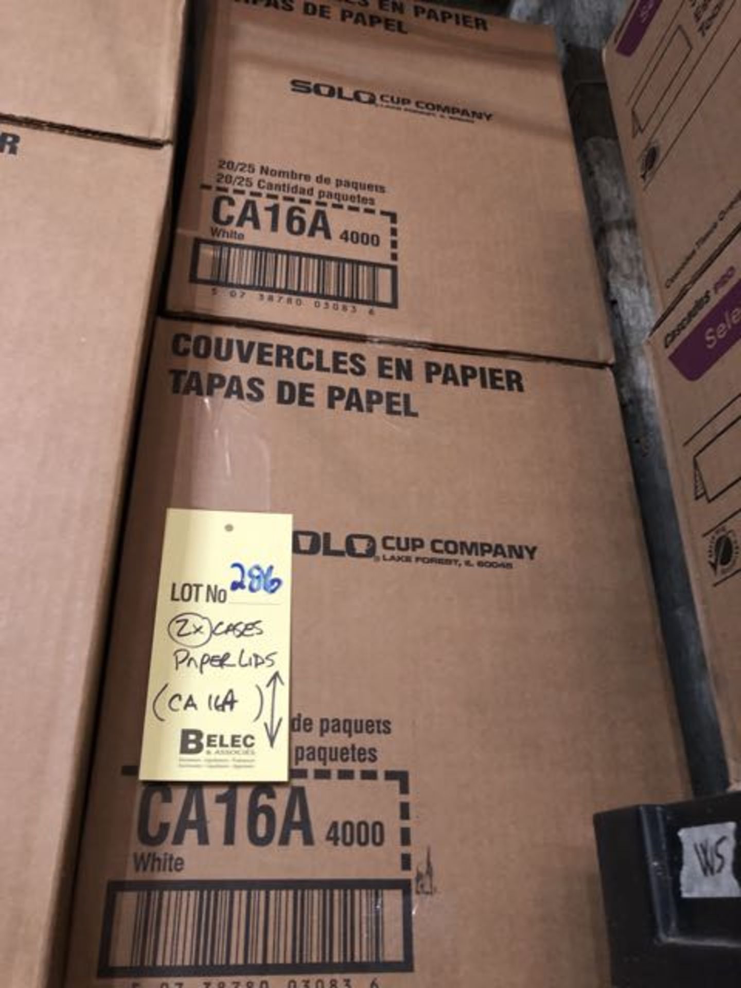 (2) Caisses de couvercles en papier # CA 16A
