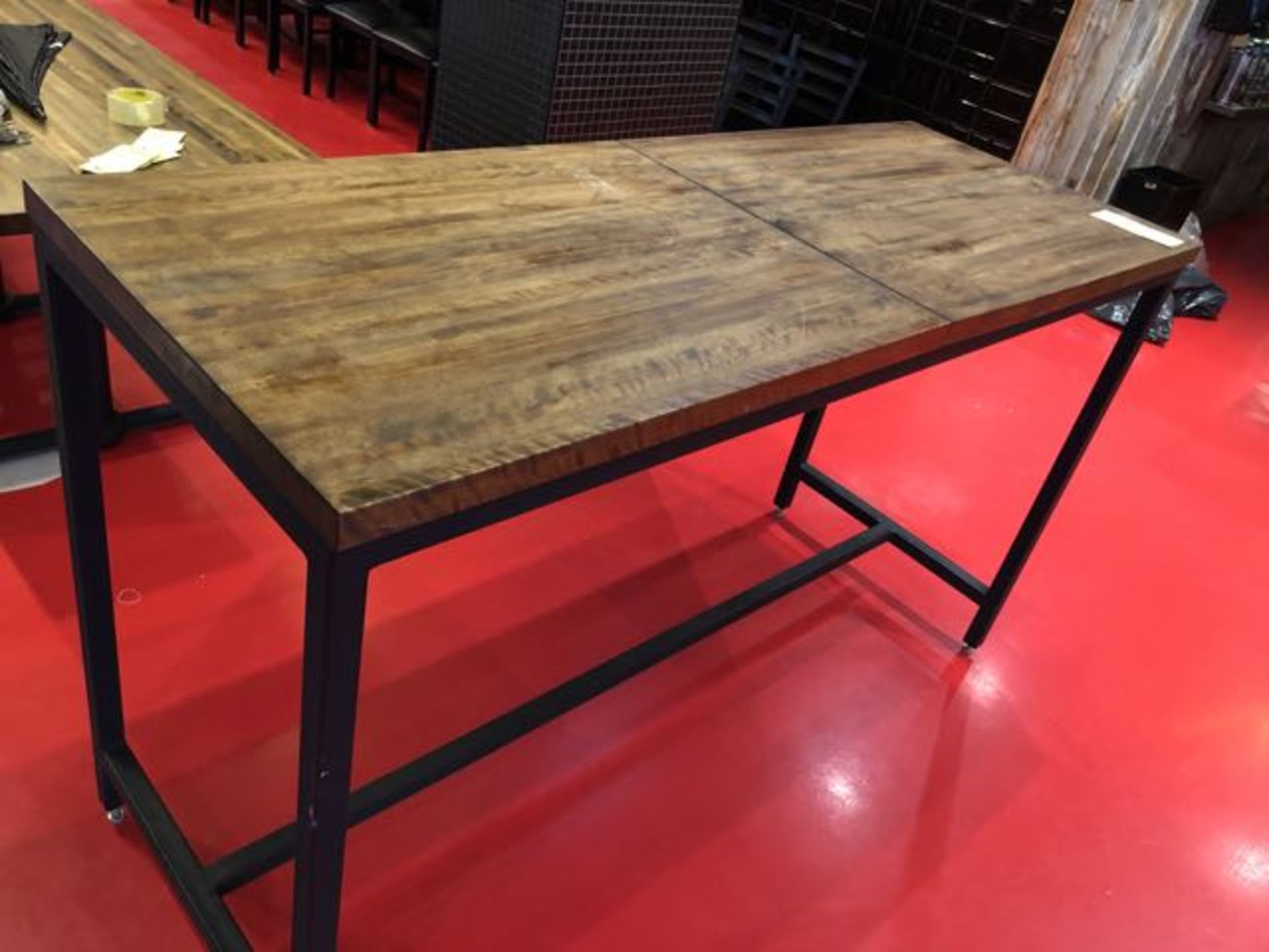 Table Haute de bar, dessus bois 72 x 27"