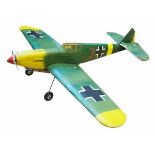 7.3.) SpielzeugMesserschmit Bf 109 - Modell.Holz, Metall und Kunststoff, mit Verbrennungsmotor,
