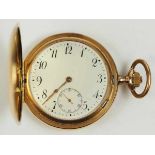 7.5.) UhrenRhetia: Neues System Glashütte Taschenuhr - GOLD.Emailliertes Zifferblatt, mit