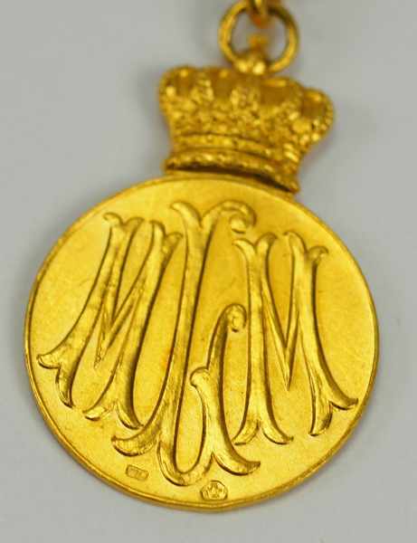 1.1.) Kaiserreich (bis 1933)Baden: Medaille zur Hochzeit Max von Baden 1900, in Gold.Gold, WP und - Image 3 of 4