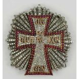 2.1.) EuropaDänemark: Dannebrog Orden, 19. Jahrhundert, Luxus-Bruststern mit Diamantbesatz.Silber