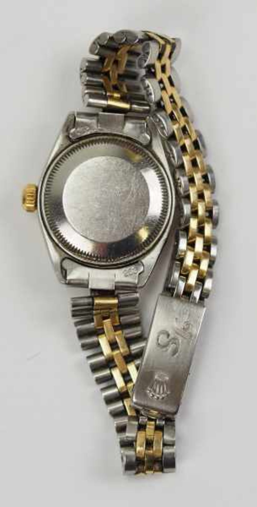 7.5.) UhrenRolex - Damenuhr Oyster Perpetual Date.Stahl-Gold, mit Gliederarmband, Schließe mit - Image 5 of 6