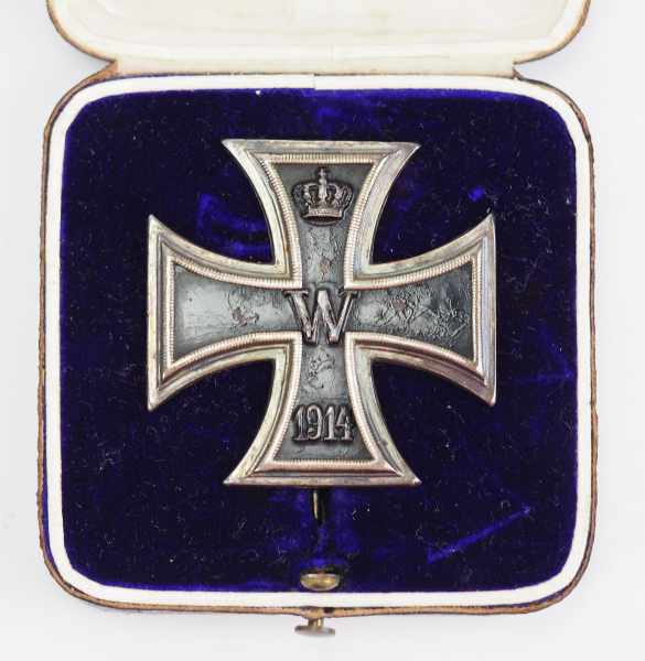 1.1.) Kaiserreich (bis 1933)Preussen: Eisernes Kreuz, 1914, 1. Klasse, im Etui.Geschwärzter - Image 2 of 4