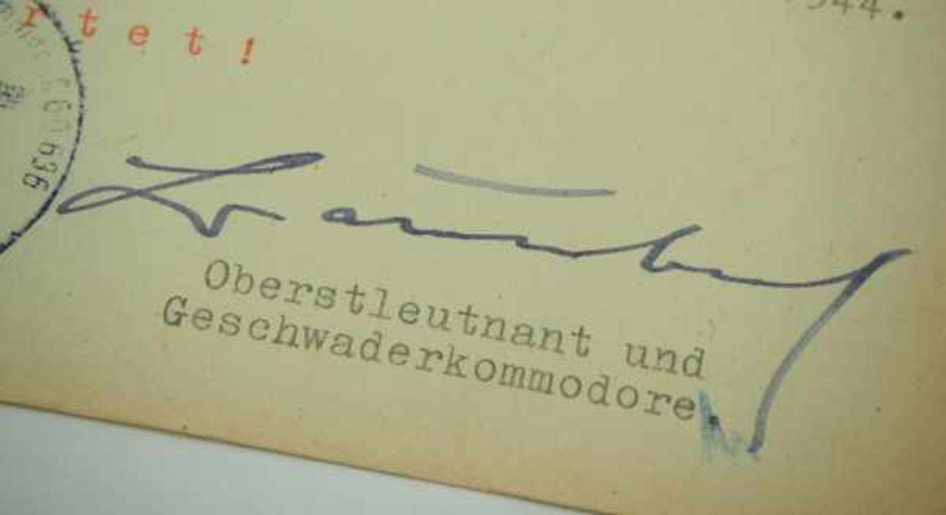 3.3.) AutographenBaumbach, Werner / Koch, Adolf.Antrag auf Verleihung der Frontflugspange für - Bild 6 aus 6