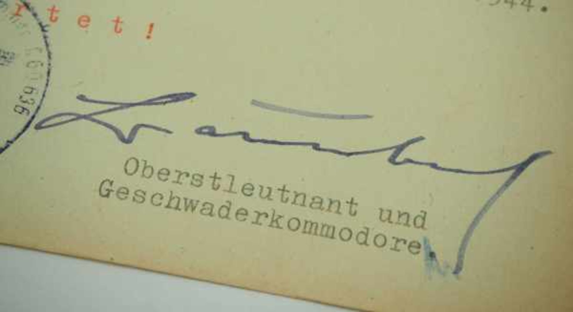 3.3.) AutographenBaumbach, Werner / Koch, Adolf.Antrag auf Verleihung der Frontflugspange für - Image 6 of 6