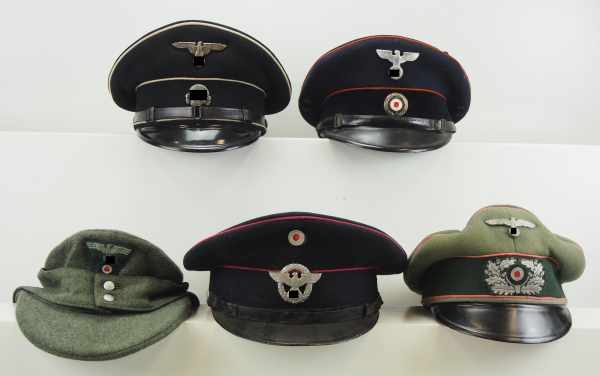 4.1.) Uniformen / Kopfbedeckungen3. Reich: Lot von 5 Kopfbedeckungen.Diverse, in unterschiedlichem - Image 2 of 7