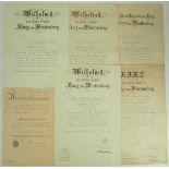 3.1.) Urkunden / DokumenteWürttemberg: Lot Urkunden.Divrese württembergische Patente sowie Urkunde