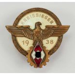 1.2.) Deutsches Reich (1933-45)Kreissieger im Reichsberufswettkampf, 1938.Buntmetall bronziert,