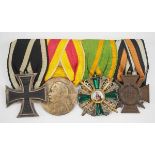 1.1.) Kaiserreich (bis 1933)Baden: Ordenschnalle eines Frontoffiziers mit 4 Auszeichnungen.1.)