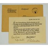 3.3.) Autographenv. Reichenau, Walter.(1884-1942). Generalfeldmarschall, eigenh. Autograph auf Karte