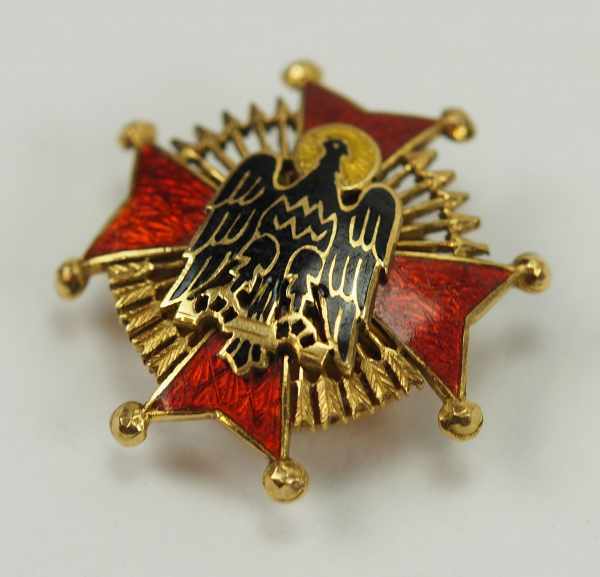 2.1.) EuropaSpanien: Cisneros Orden, Bruststern Miniatur.Gold, teilweise emailliert, mehrteilig - Image 2 of 3