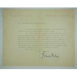 3.3.) AutographenGoerdeler, Carl.(1884-1945). Wiederstandskämpfer. Maschinengeschriebener Brief