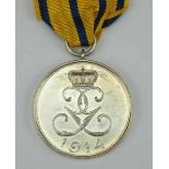 1.1.) Kaiserreich (bis 1933)Schwarzburg: Silberne Medaille für Verdienste im Kriege 1914.Versilbert,