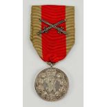 1.1.) Kaiserreich (bis 1933)Schaumburg-Lippe: Silberne Militärverdienst-Medaille, mit gekreuzten