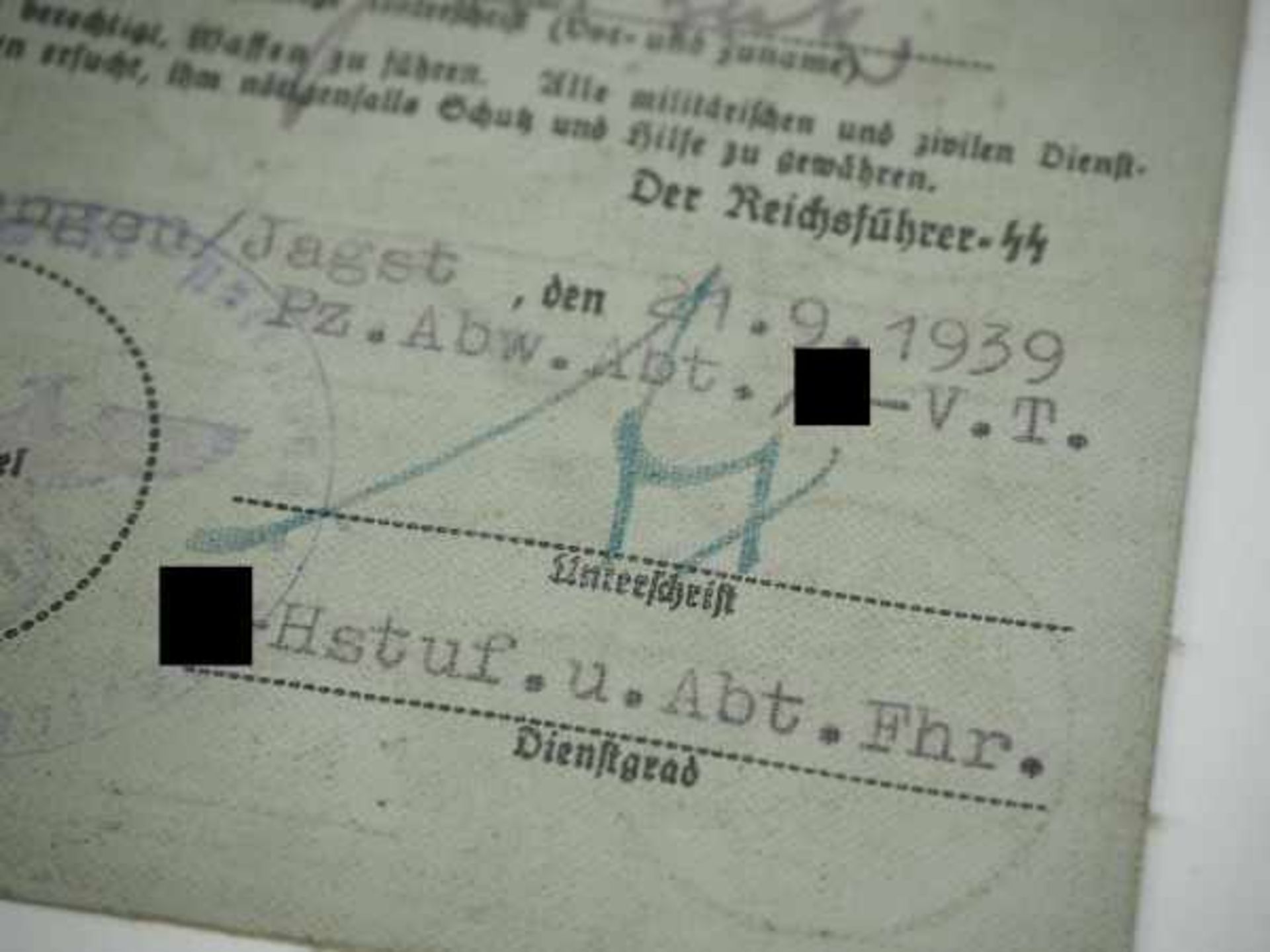 3.3.) AutographenAx, Adolf.(1906-1983). SS-Oberführer, Kommandeur der Panzerabwehr-Abteilung der - Bild 4 aus 6