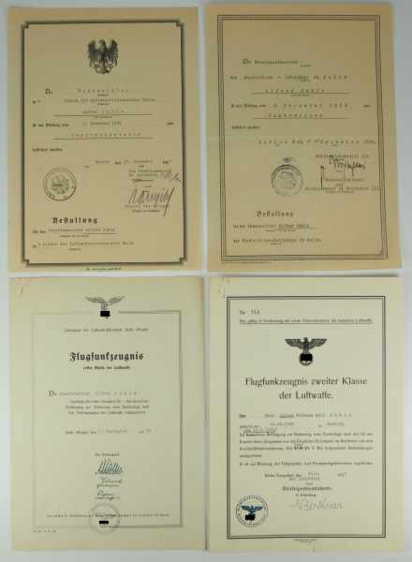 3.1.) Urkunden / DokumenteDokumentennachlass eines Technischen Oberinspektors der Luftwaffe der - Image 3 of 4