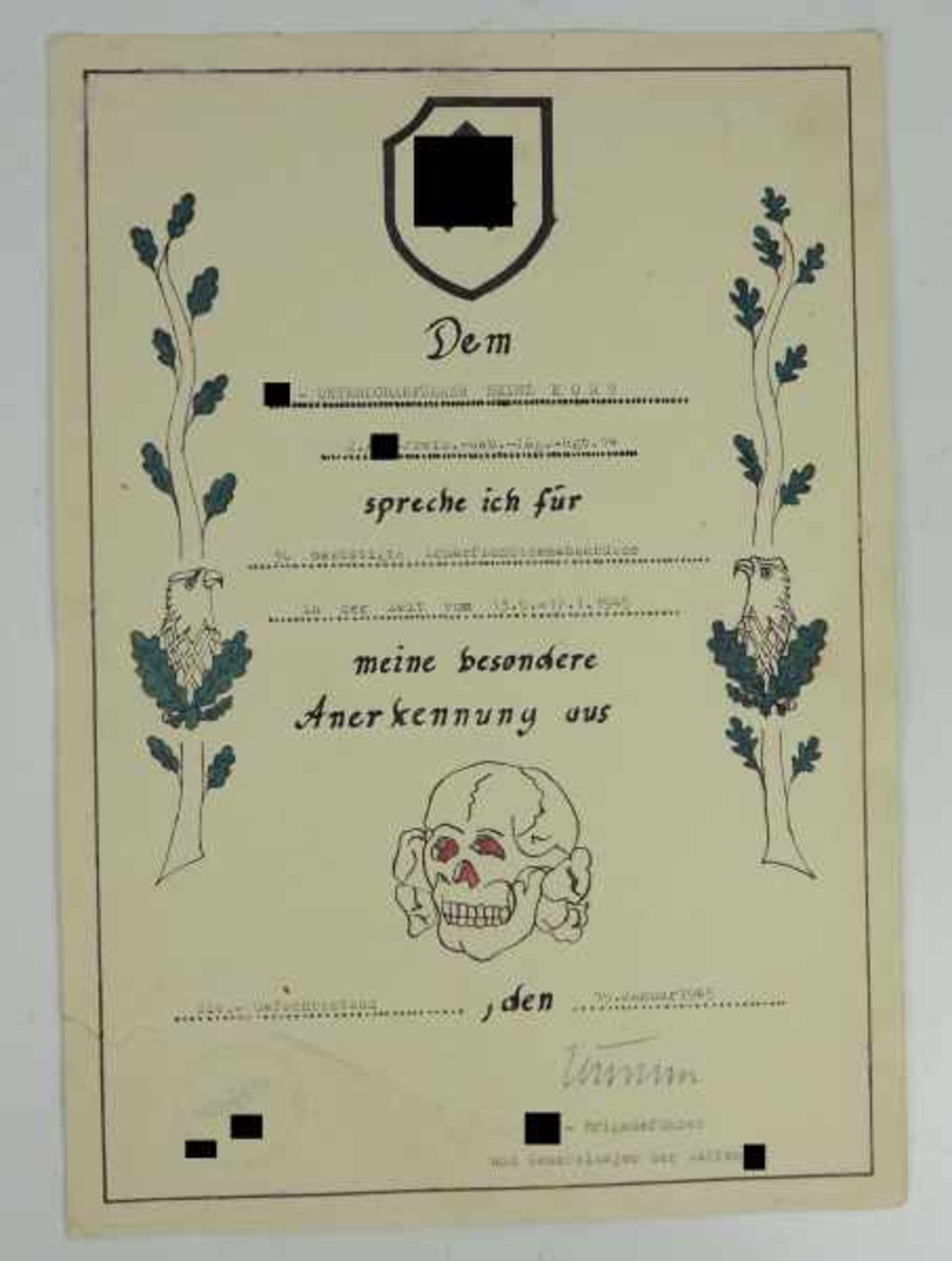 3.1.) Urkunden / DokumenteUrkundennachlass eines Unterscharführers der 2./ SS-Freiwilligen-Gebirgs- - Image 4 of 8