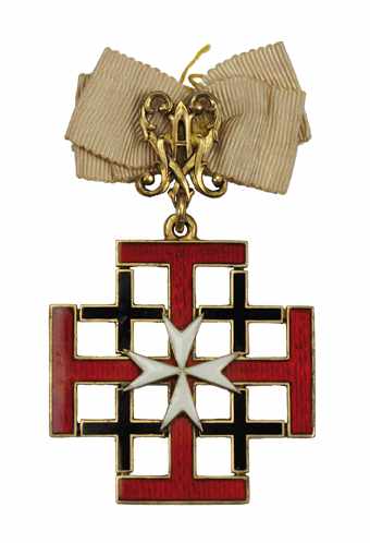 1.1.) Kaiserreich (bis 1933)Preussen: Ölbergkreuz.Silber vergoldet, teilweise emailliert, fein