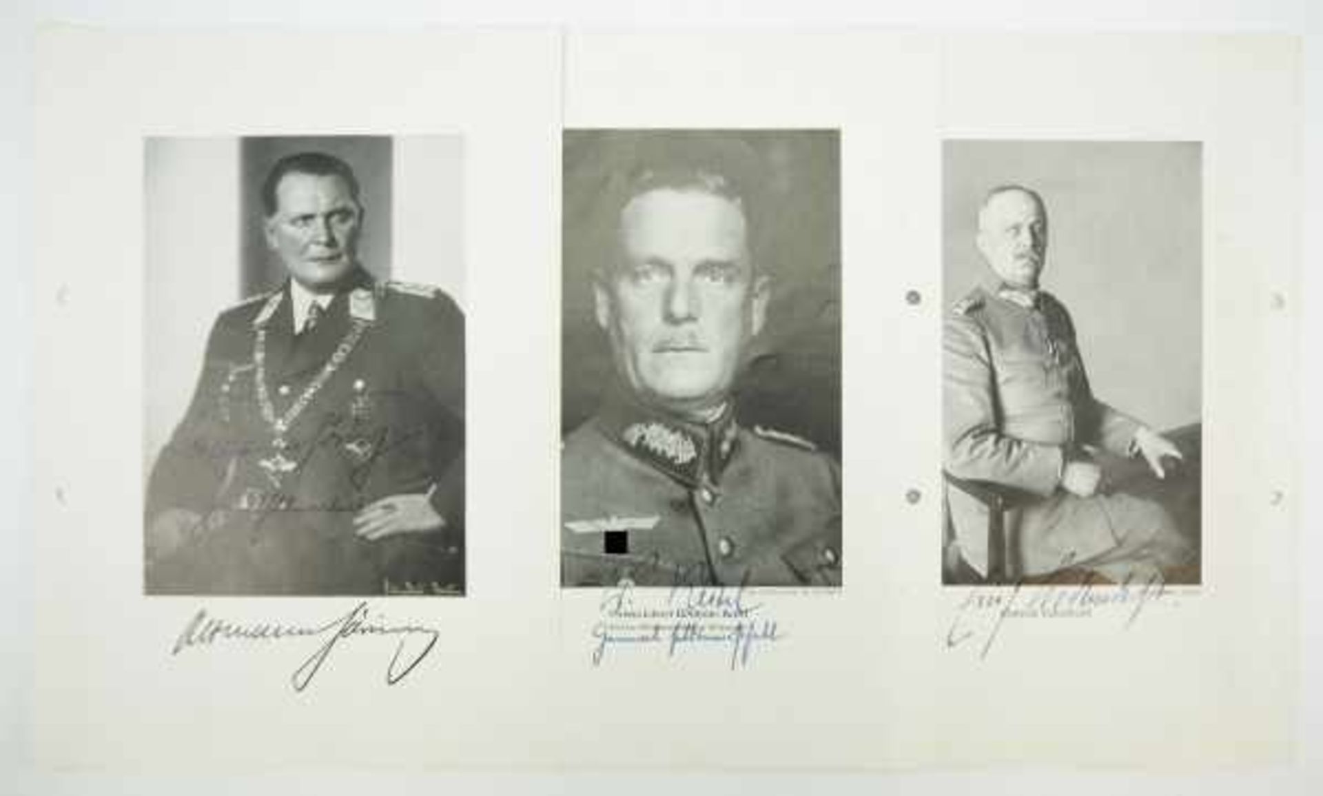 3.3.) AutographenGöring / Keitel / Ludendorff.- Göring, Hermann,- Keitel, Wilhelm,- Ludendorff,