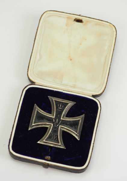 1.1.) Kaiserreich (bis 1933)Preussen: Eisernes Kreuz, 1914, 1. Klasse, im Etui.Geschwärzter