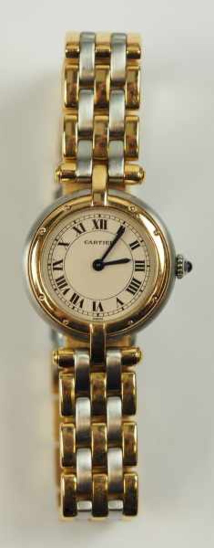7.5.) UhrenCartier: Damen-Armbanduhr.Gehäuse und Gliederarmband in Stahl / Gold.Zustand: II7.5 ) - Image 9 of 9