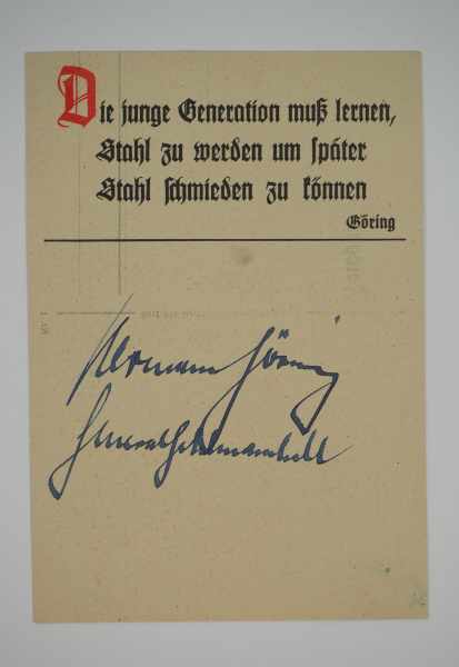 3.3.) AutographenGöring, Hermann.(1893-1946). Reichsmarschall und Oberbefehlshaber der deutschen - Image 2 of 6