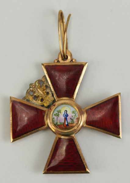 2.2.) WeltRussland: Orden der hl. Anna, 2. Modell (1810-1917), 3. Klasse.Gold, teilweise emailliert,